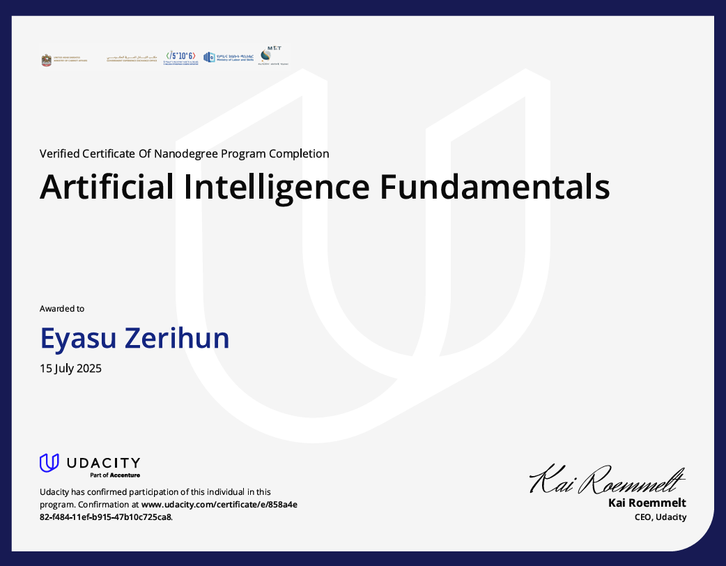 Udacity AI Certificate